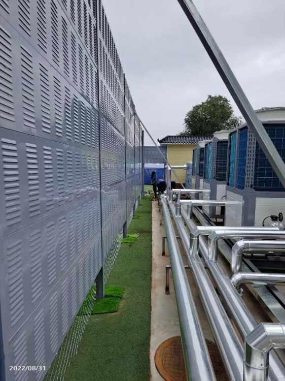 楼顶空调室外机降噪隔音网安装金属声屏障百叶孔吸隔音板隔音墙-黄页8